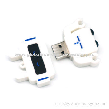 Custom Robot Shape USB drive, made of soft PVC material, OEM orders welcomed